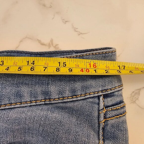 Vintage America Blues Boho Skinny Ankle Denim Jeans Raw Hem Blue Women's 12/31 - Picture 6 of 11